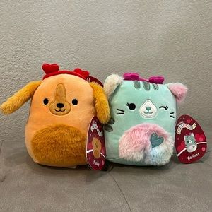 Squishmallows Finley The Golden Retriever 5”  & Corinna The Cat 5” Pair